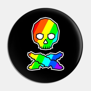 Vancouver Island Skull and Cross Bones - Colourful Rainbow Jolly Roger - Vancouver Island Pin