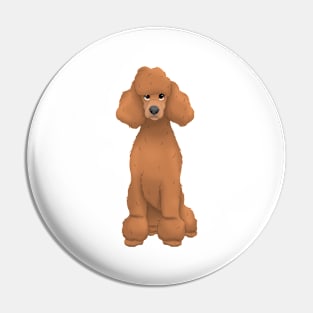 Red Standard Poodle Dog Pin