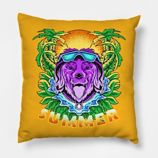 Dog Head Summer Vibes Pillow