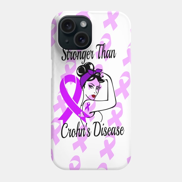 Stronger than Crohn's Disease Awareness Gift Phone Case by JPDesigns