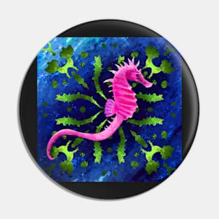 Pink Seahorse in the Ocean Pin