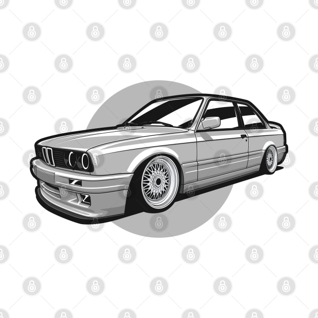 Silver Gray E30 Classic Coupe by KaroCars