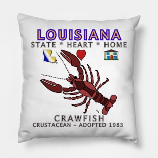 Louisiana - Crawfish - State, Heart, Home - State Symbols Pillow