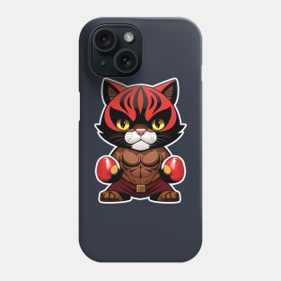 Cat boxer in red gloves Phone Case