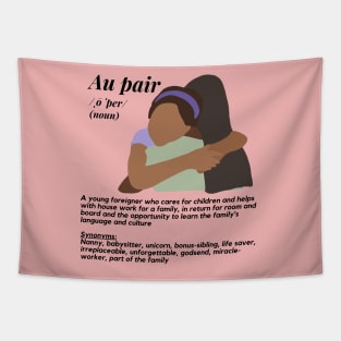 Au pair definition- Red female Tapestry