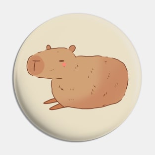 Cute sleepy capybara illustration Pin