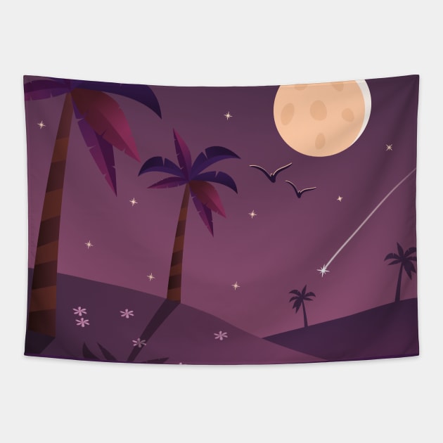 Night landscape Tapestry by Dreaminks