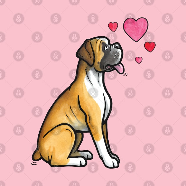 Boxer love (fawn) by animalartbyjess