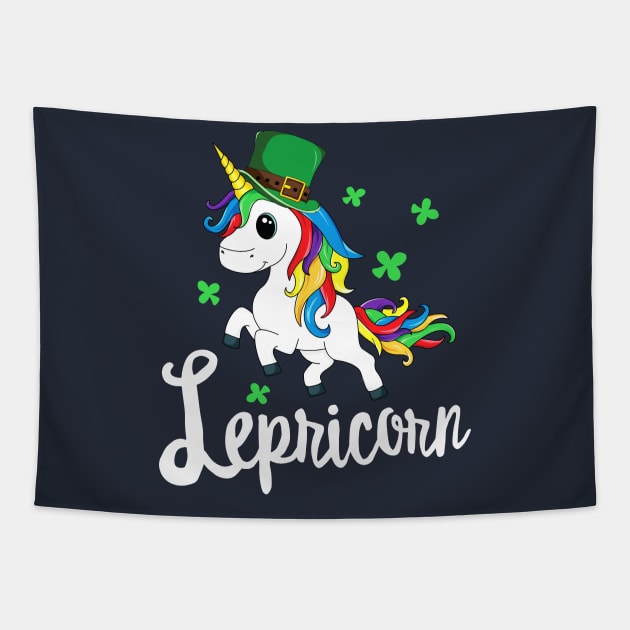 Lepricorn T-Shirt St Patricks Day Unicorn Leprechaun Kids Tapestry by 14thFloorApparel