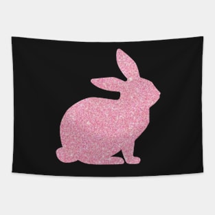 Light Pink Faux Glitter Easter Bunny Tapestry