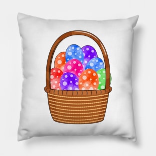 Colorful Easter Eggs Basket Pillow