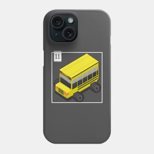 11 - Pixel Cars - Little school bus Phone Case