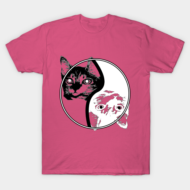 Pet Lover Tee Shirt Minimalist Cats Cat Tees Gift For Pet Lovers Cat Balance Cat Lover T-Shirt Gift for Cat Lovers Cat Yin Yang Shirt