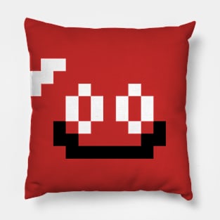 Red Slime Face 8-bit Pillow