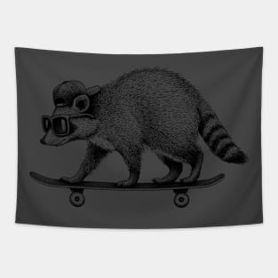 Thrash Panda Skateboarding Raccoon Tapestry