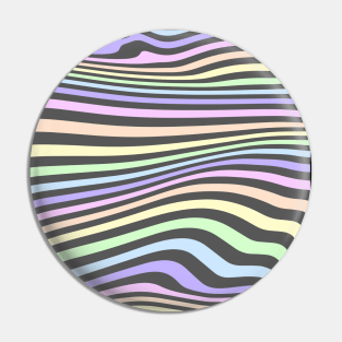 Pastel Rainbow Swirl Stripes Pin