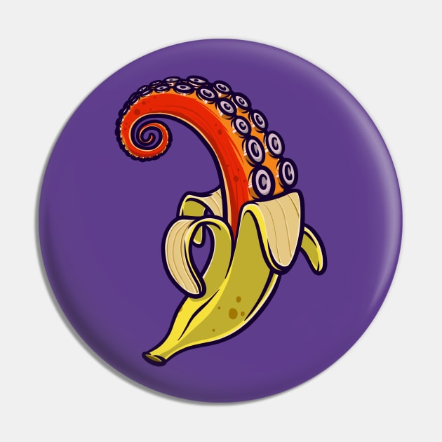 Bananapus Banana Octopus Funny Gift Pin by teeleoshirts