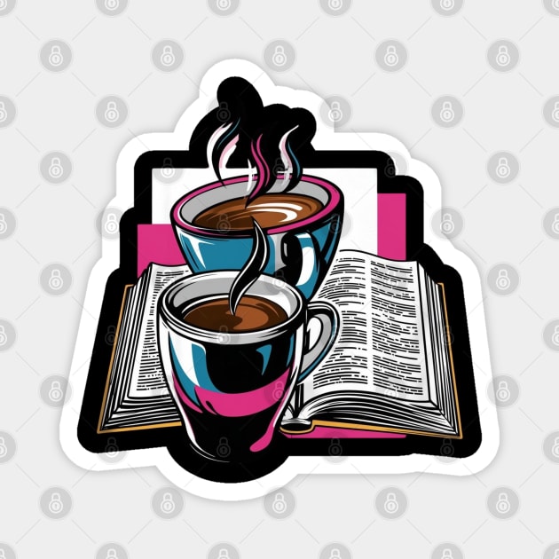 Book Lover's Coffee Break Magnet by SR8891