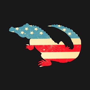 American Flag Crocodile T-Shirt