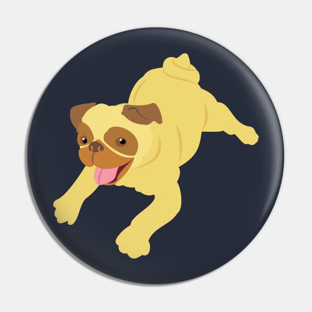 Pug Puppy Pin by evisionarts