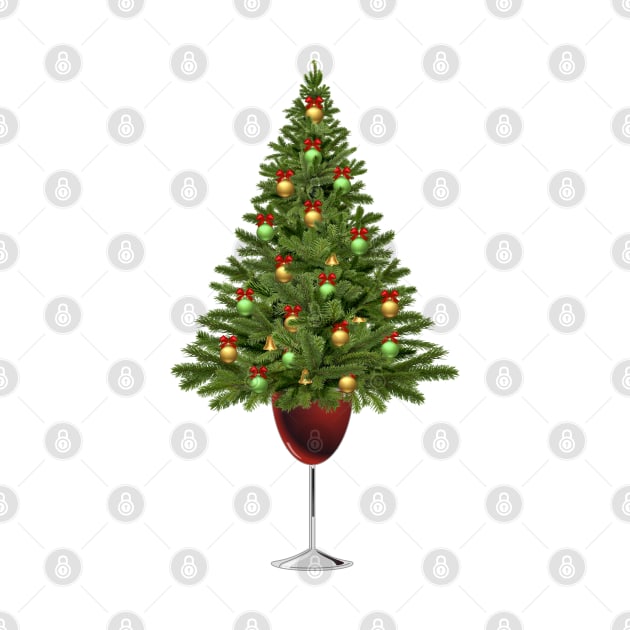 Wine Lovers Christmas Tree by Merchweaver