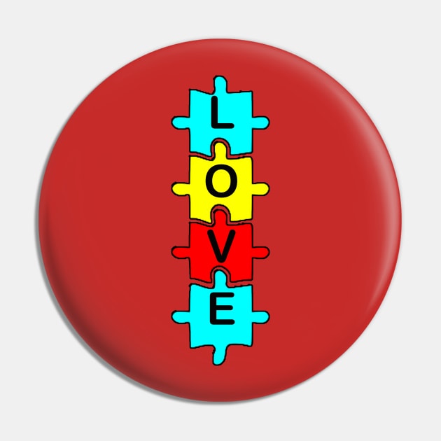 Autism Awareness Support Puzzle Design & Quote Inspirational LOVE Gifts Pin by tamdevo1