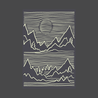 Minimal Dream Landscape Line Art T-Shirt