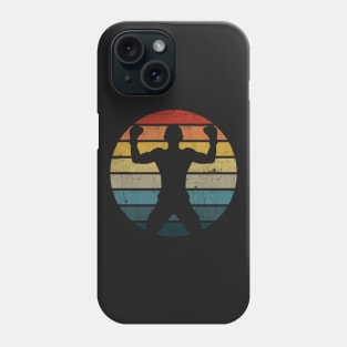 Boxing Boxer Silhouette On A Distressed Retro Sunset print Phone Case