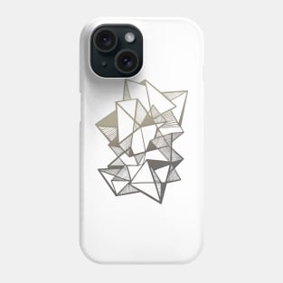 Geometric metallic triangles abstract Phone Case