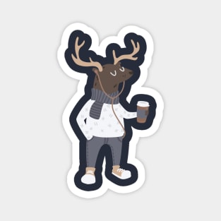 Hipster Deer Magnet