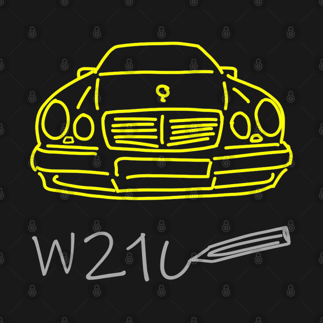 Mercedes W210 siple sketch grey yellow by WOS