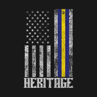 Barbados Hispanic Heritage destressed flag T-Shirt