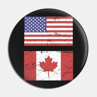 United States Flag & Canada Flag Pin