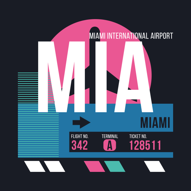 Miami (MIA) Airport Code Baggage Tag by SLAG_Creative