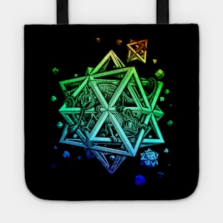 Reptile on the polyhedron gradient color Tote