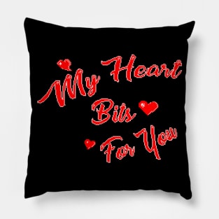 My Heart Bits For You Valentines Day 8 Bit Art Pillow