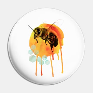 Honey Bee Watercolour Pin