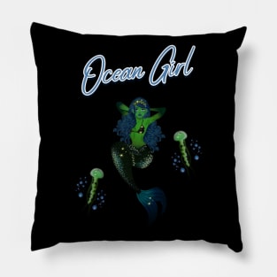 Mermaid The Ocean Girl Pillow