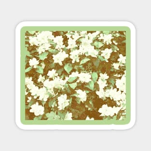 Distressed Wild Jasmine Digital Art Magnet