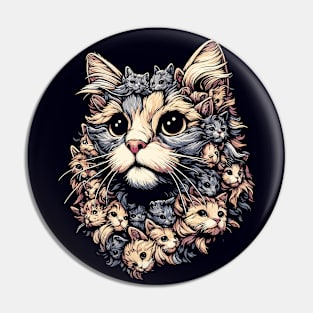 Abstract ragdoll cat portrait Pin