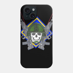 Skull Squad patch with Crossed Weapons Phone Case