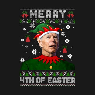 Merry 4th Of Easter Santa Joe Biden Ugly Christmas Sweater T-Shirt