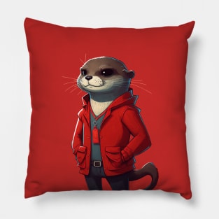 Mr. Otter Detective on the Case Pillow