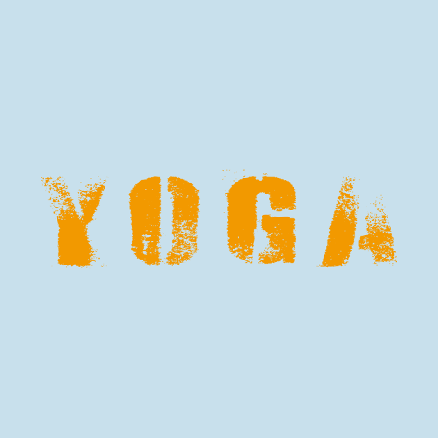 Golden Yellow Spray Painted Style YOGA Design by Gregorous Design