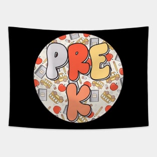 Groovy Pre K Teacher Kids Hippie Kinder Back To School Tapestry