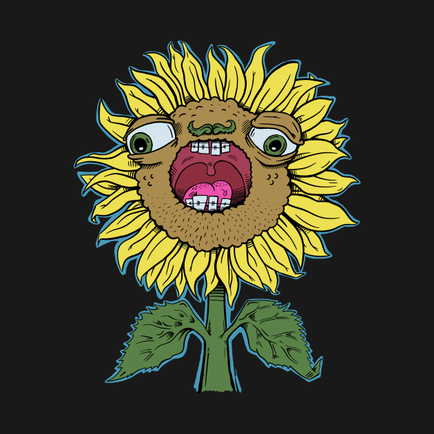 Sunflower with a Little Leafy Mustache by MattGodwinShop