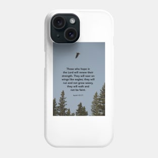 Wings like eagles, Isaiah 40 31 Bible Verse, Christian gifts for women, Bible verse Phone Case