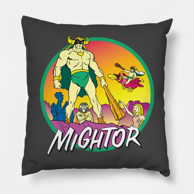 Mightor Cartoon Pillow by Chewbaccadoll