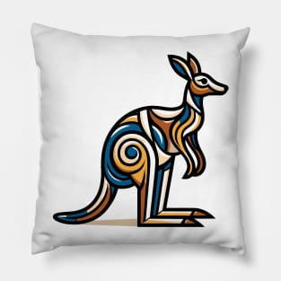 Pop art kangaroo illustration. cubism illustration of a kangaroo Pillow