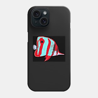 Red Banded Butterfly Fish Phone Case